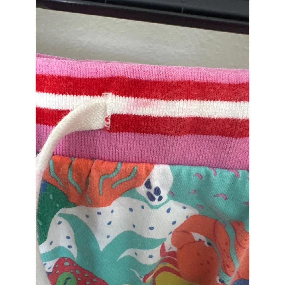 Mini Boden skort colorful all-over sea life print striped drawstring waist‎ 9/10